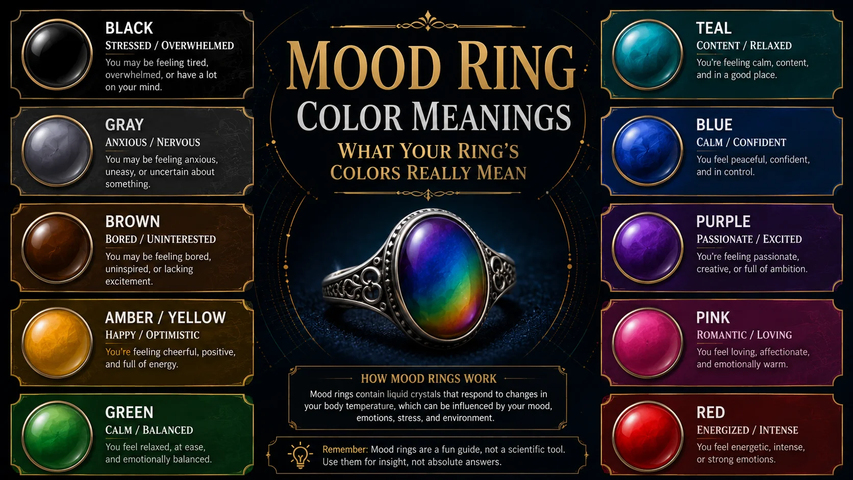 Mood Ring Color Meanings | What Your Ring's Colors Really Mean