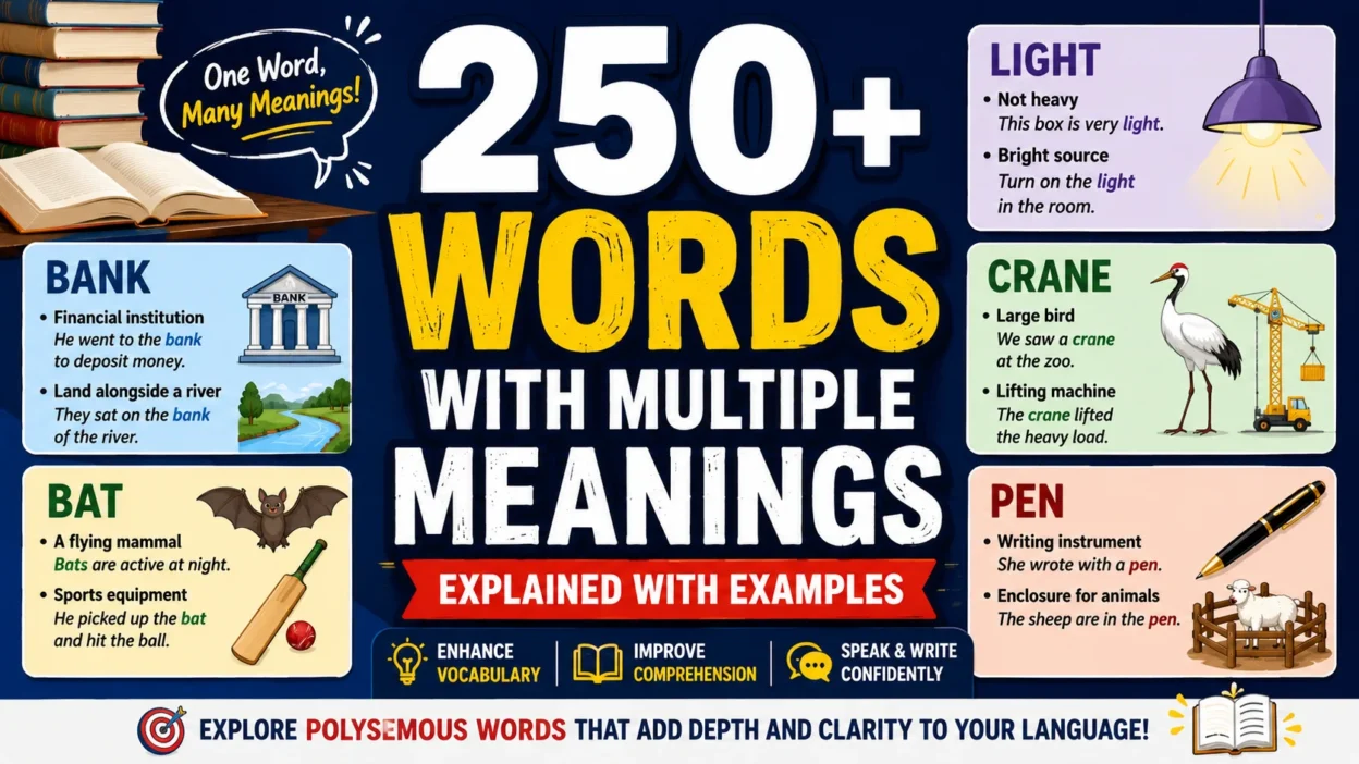 250+ Words With Multiple Meanings Explained With Examples ⭐