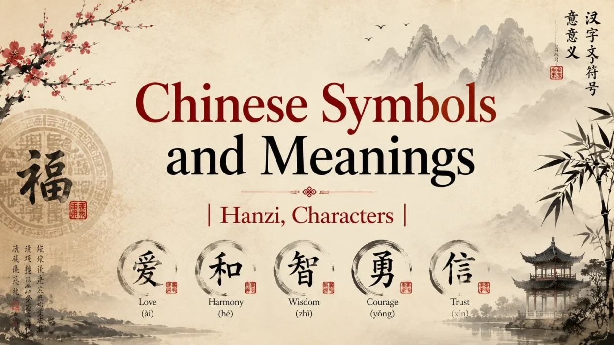 Chinese Symbols and Meanings Hanzi, Characters