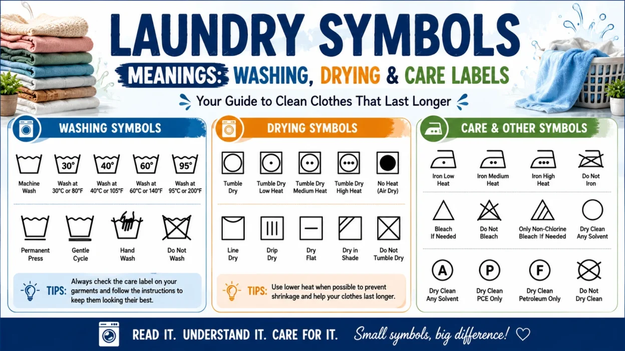 Laundry Symbols Meanings Washing, Drying & Care Labels