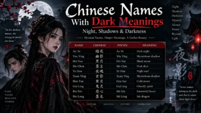 Chinese Names With Dark Meanings Night, Shadows & Darkness