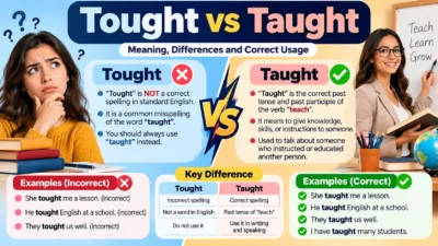 Tought vs Taught: Meaning, Differences and Correct Usage